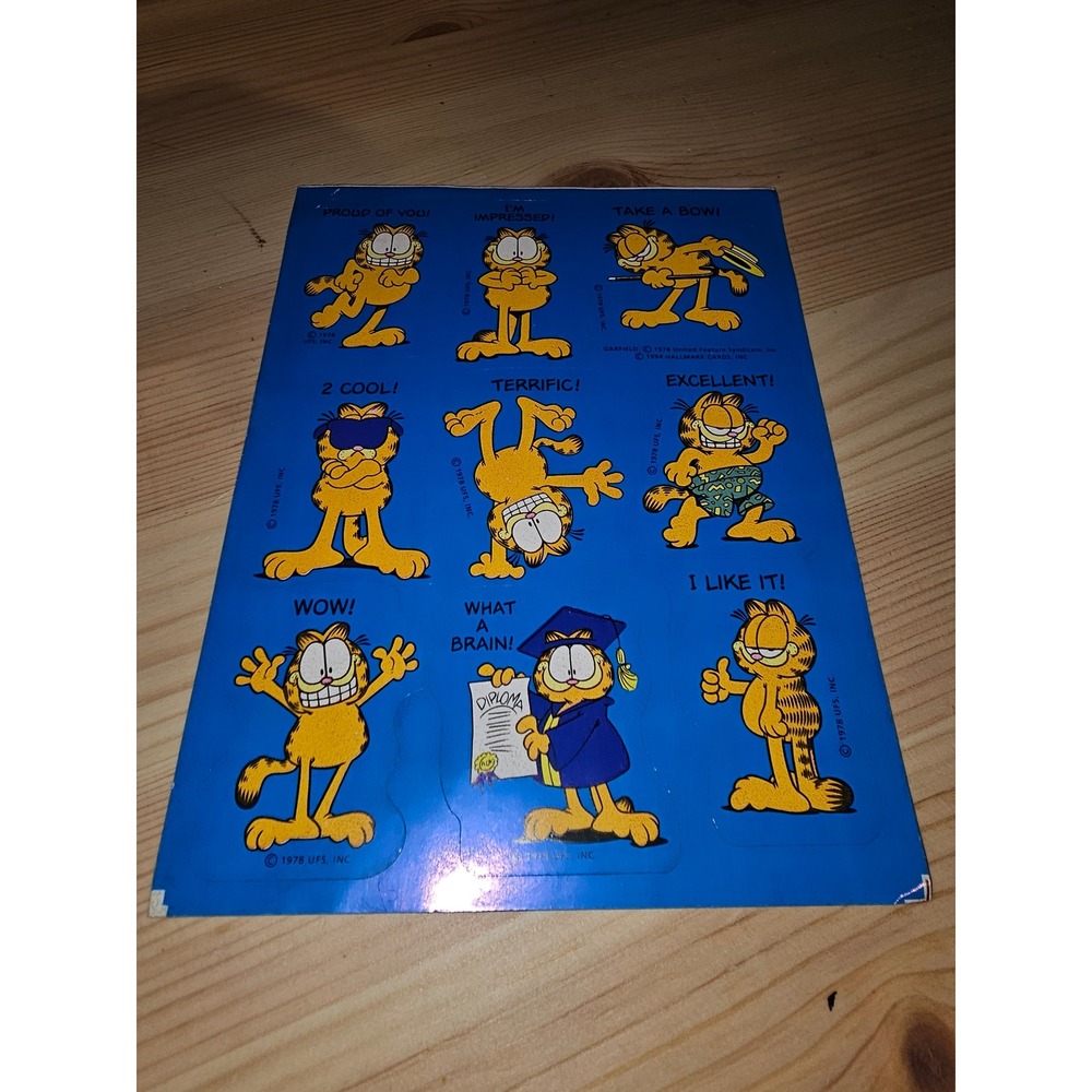 1 Sheet Vintage Hallmark Garfield Stickers‎